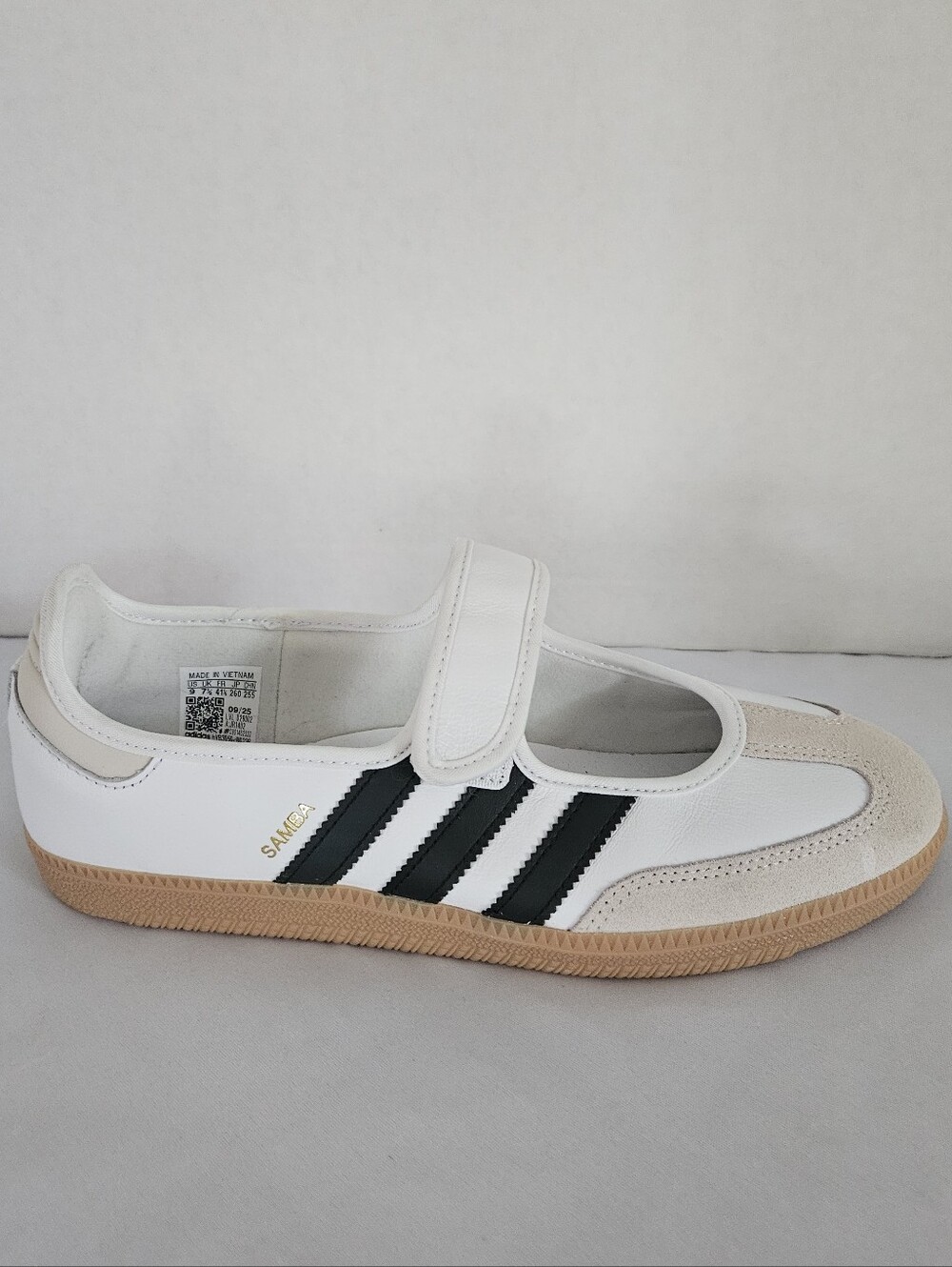 Adidas Samba Jane Mary Jane Shoes Cloud White Black Gum Sole Size 9 - Picture 4 of 10